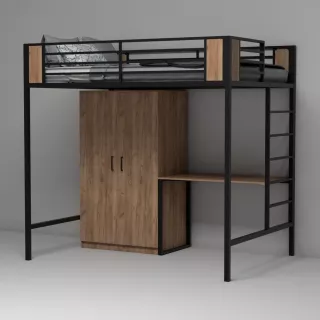 Кровать-чердак со шкафом и рабочей зоной Виго 40